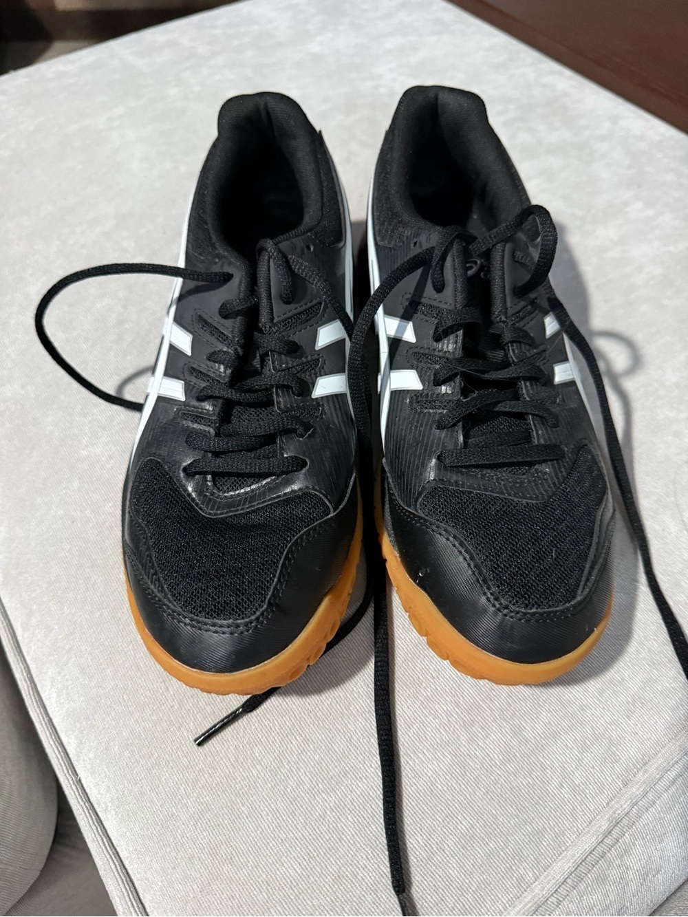 ASICS Men's Black Athletic Sneakers with Gum Sole